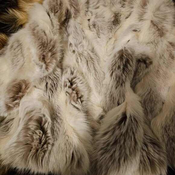 Blush and Arctic Fox Chevron Fur Coat - Picture 3 of 7